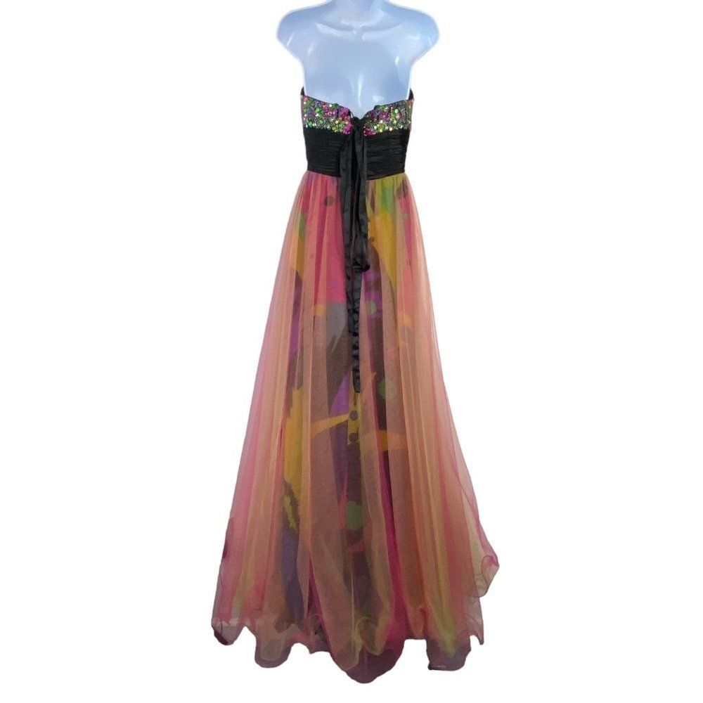 Partytime Womens Formal Maxi Dress | 6 | Sequin Jeweled | Prom Dance - Picture 2 of 14
